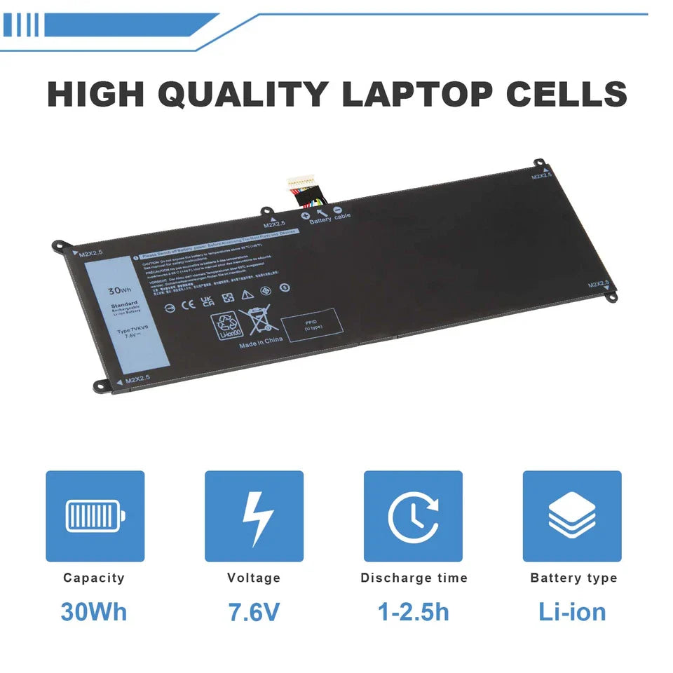 DELL XPS 12 9250 4K - 7VKV9 Genuine Original Laptop Notebook Battery ( 1 Yr Warranty )