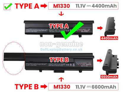 DELL TT485 PU556 PU563 PP25L UM230 CR036 WR050 - WR050 Genuine Original Laptop Notebook Battery ( 1 Yr Warranty )